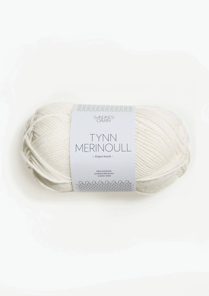 1001 Hvit, Tynn Merinoull, Sandnes Garn
